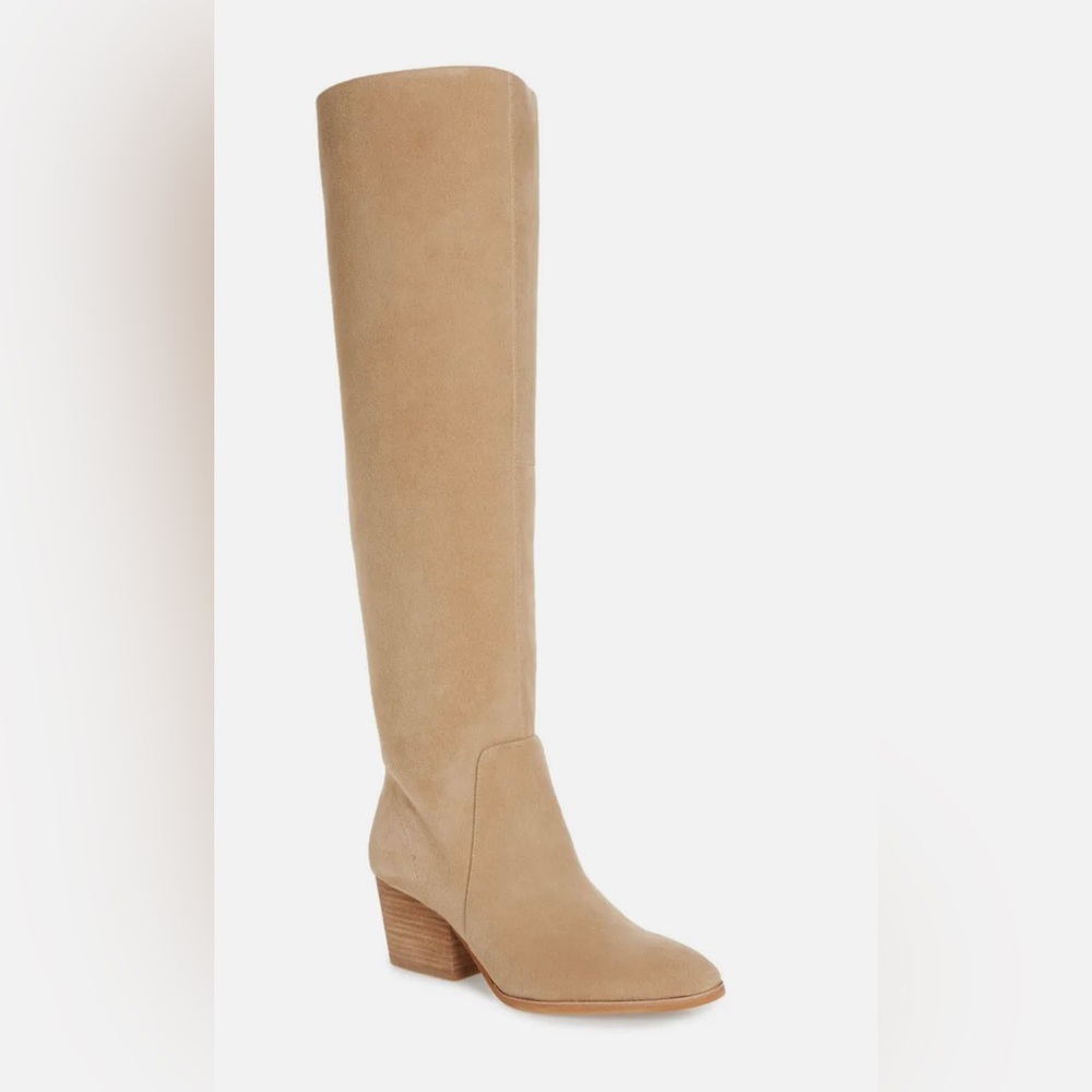 Vince Camuto Nestel Knee High Suede Boots (Tan/Camel)